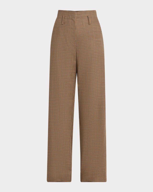 Liam Check Wide-Leg Pants